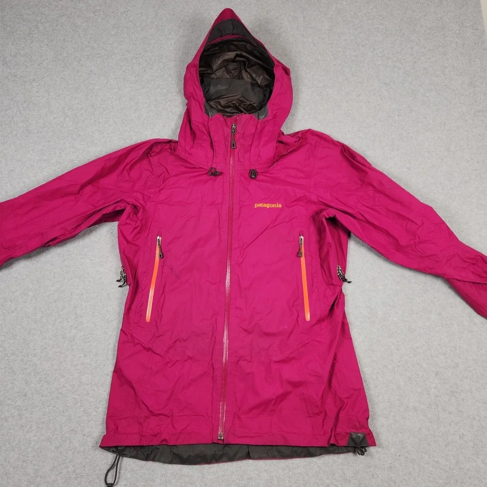 Patagonia Rain Jacket Womens Small Magenta Hooded Gore-Tex Super Cell